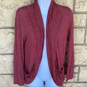 Red and white cover up Duster cardigan Small